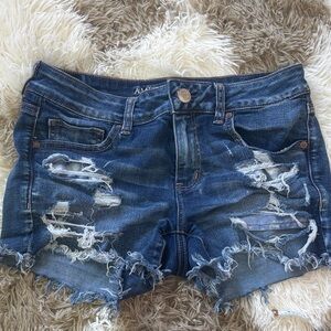 American Eagle Outfitters Ripped Blue Jean Shorts